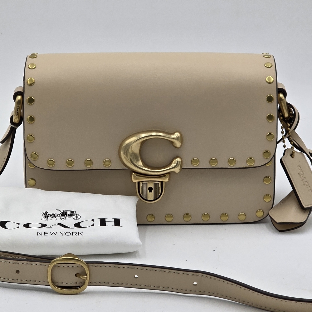 Coach Studio 19 W/ Rivets, Cream